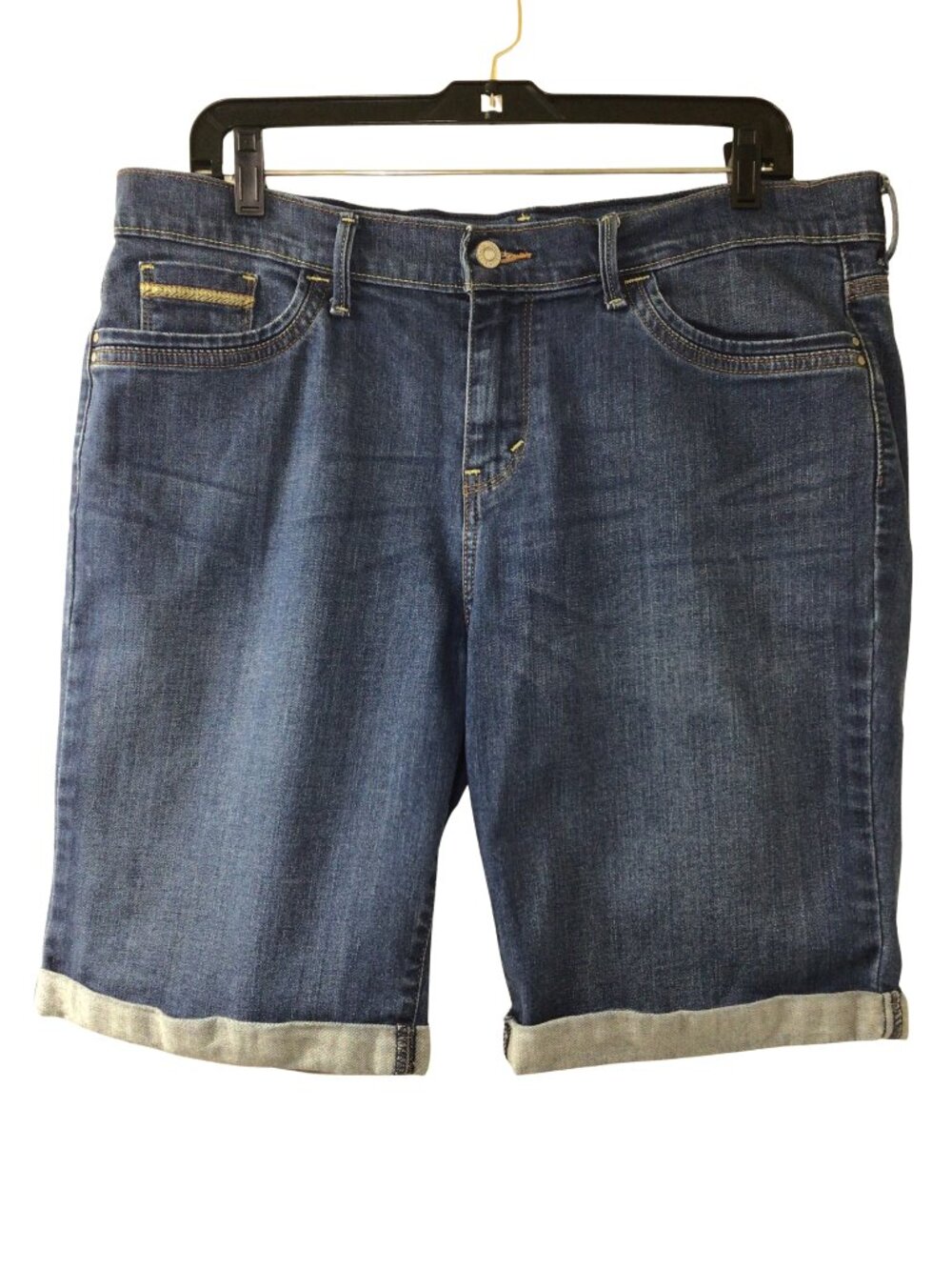 Levi's Shorts Women’s 14 Blue Denim Jean Bermuda Cuffed Rolled Hem